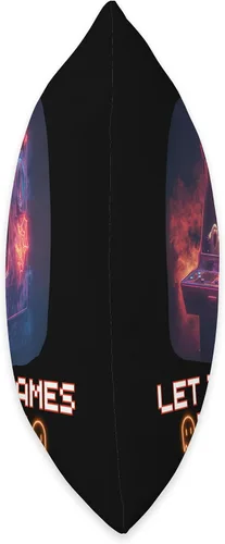 Vista 2 de Halloween Gaming Arcade Retro 80s Let The Games Begin Throw Pillow