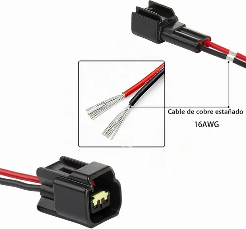 Vista 3 de Conector de cable eléctrico de 2 pines, enchufe impermeable macho hembra de 16 AWG, enchufe de desconexión rápida, adecuado para automóvil, camión