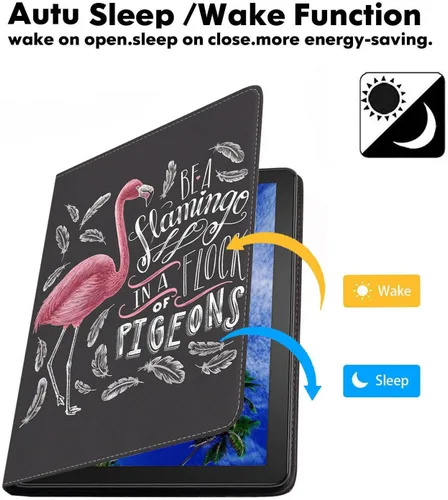 Vista 3 de Funda para Samsung Galaxy Tab A8 de 10.5 pulgadas (SM-X200/X205/X207), funda delgada de piel sintética con función de encendido y apagado automático