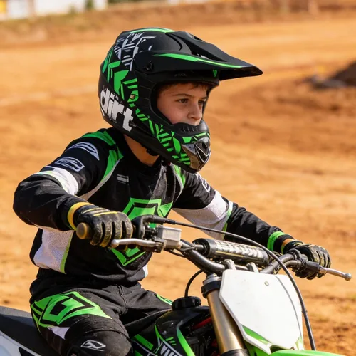 Vista 2 de Cascos de Dirt Bike para Jóvenes de Moda para Niños, Motocross, Motocicleta, BMX, ATV, Todoterreno, Cuatro Ruedas, Cascos Integrales para Bicicleta