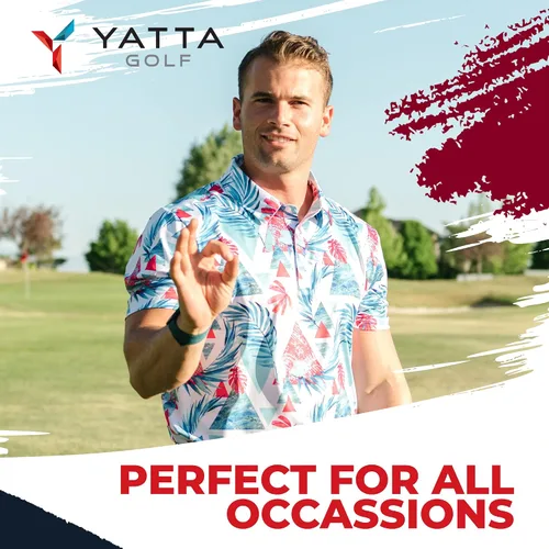 Vista 8 de YATTA GOLF Standout Performance Golf Polo Shirts Mens