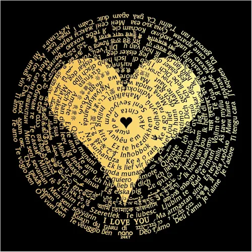 Vista 2 de NanoStyle Collar I Love You de oro puro inscrito en 120 idiomas en texto en miniatura sobre piedra preciosa ónix, colgante de regalo de cumpleaños