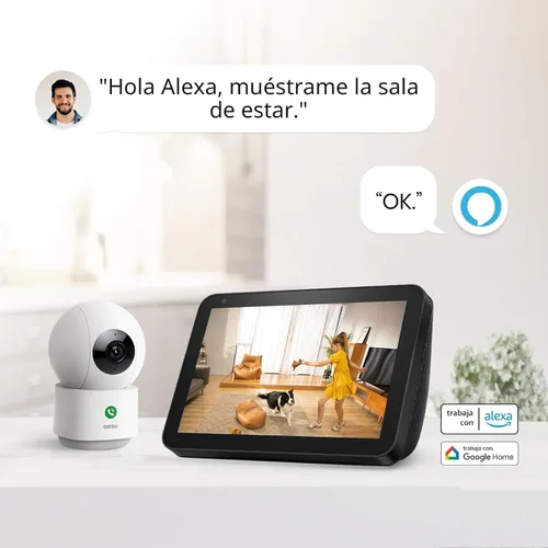 Vista 8 de aosu Cámara de seguridad 2K para interiores, monitor de bebé, cámara para mascotas de 360 grados para seguridad en el hogar con enrutador Wi-Fi