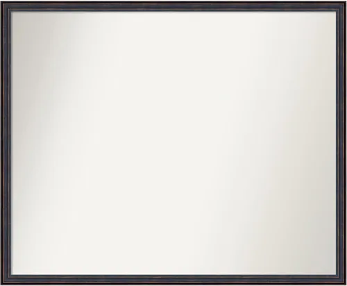 Vista 87 de Amanti Art Espejo de baño de bronce para sobre el fregadero, 25 x 26 pulgadas, espejo rectangular de bronce oscuro, marco de madera tradicional