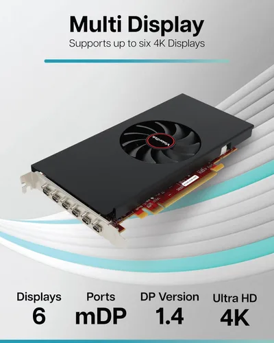 Vista 11 de VisionTek Tarjeta gráfica AMD Radeon RX 580 8GB GDDR5 6X Mini DP