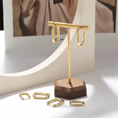 Vista 5 de Aretes de aro de oro para mujer, chapados en oro real de 14 quilates, ligeros, gruesos, aretes de aro para regalos