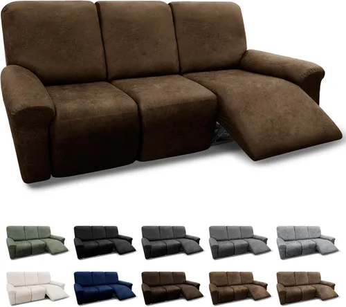 Vista 115 de Fundas para Sillón de 2 Piezas con Cojín en T, Fundas de Aspecto de Cuero para Sofá, Fundas para Sillas, Protector de Muebles Elástico, Funda