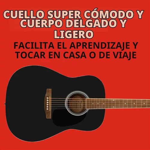 Vista 5 de Fender FA-25 Dreadnought, diapasón de nogal, golpeador negro, negro
