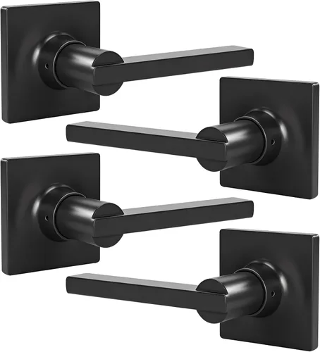 Vista 28 de HOSOM Dummy Door Handle,2 Pack Closets,French Double Doors Knobs Levers Negro mate