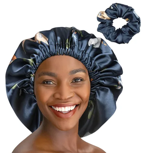 Vista 14 de Winitas Gorro de satén grande para mujeres negras con cabello rizado para dormir