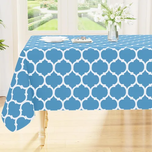 Vista 27 de Smiry - Mantel cuadrado de vinilo impermeable con respaldo de franela para mesas cuadradas, manteles de plástico lavables a prueba de derrames