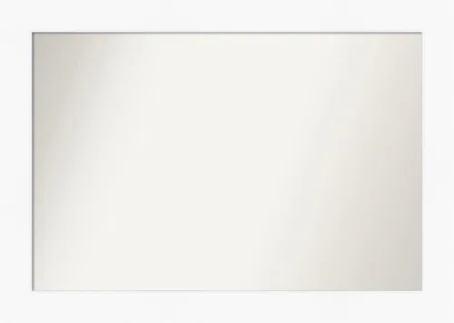 Vista 23 de Amanti Art Espejo de baño plateado para sobre el fregadero, espejo cuadrado de níquel cepillado de 30 x 30 pulgadas, marco moderno grande, se cuelga