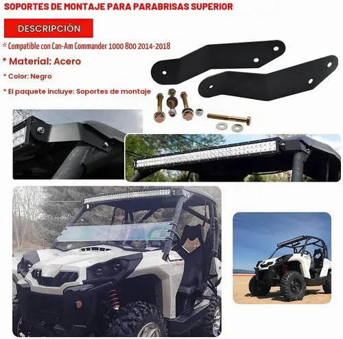 Vista 6 de XTMOTO Soporte de montaje para barra de luz LED de 42 pulgadas compatible con UTV 2014-2021 Can-Am Maverick XRS Commander 1000 800