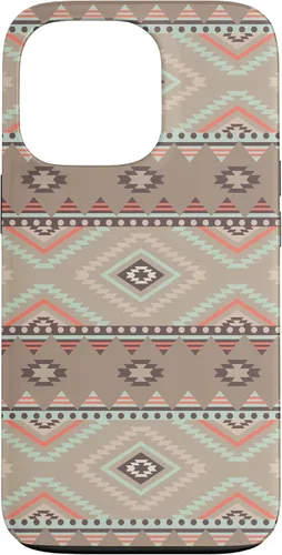 Vista 10 de Funda rústica para iPhone 16 con patrón azteca occidental bohemio