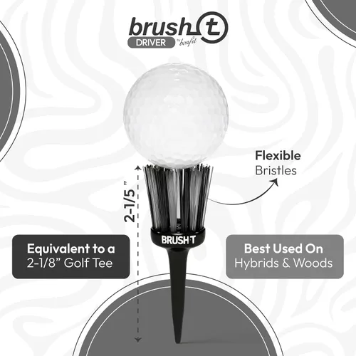Vista 23 de BRUSH-T Premium Plastic Golf Tees, Unbreakable Innovative Design, Consistent Height, Perfect Golf Gift for Men and Women. Golfing Tees, Works with