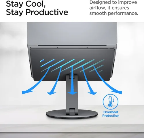 Vista 5 de Spigen ArcDock - Soporte para laptop con concentrador 6 en 1 USB-A 3.0, USB-C 3.0, PD 100W, 4K 60Hz HDMI, universal, ajustable, plegable, con base