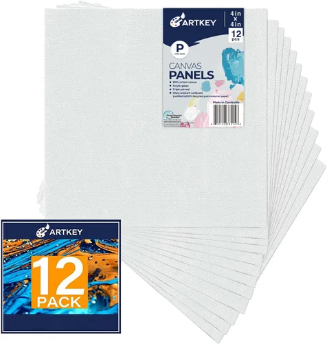 Vista 10 de Artkey Bastidores entelados para pintar, 8 x 10 pulgadas, paquete de 4 unidades, lienzo en blanco de 10 onzas con imprimación 100% algodón blanco