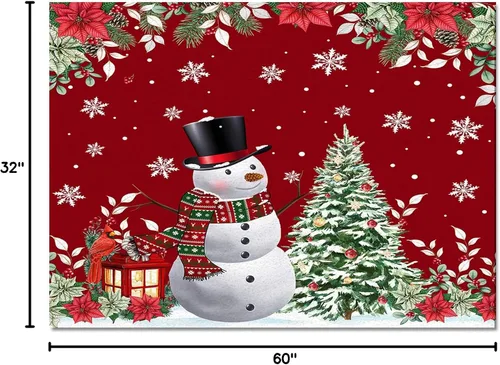 Vista 2 de Alfombra rectangular grande de 2.7 x 5 pies, para sala de estar, muñeco de nieve de Navidad, duradera, antideslizante, alfombra para dormitorio