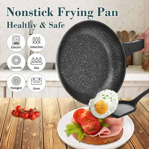 Vista 2 de ARC Advanced Royal Champion Sartén antiadherente, sin PFOA, sartén con tapa, sartén antiadherente para lavavajillas y horno, apta para todas