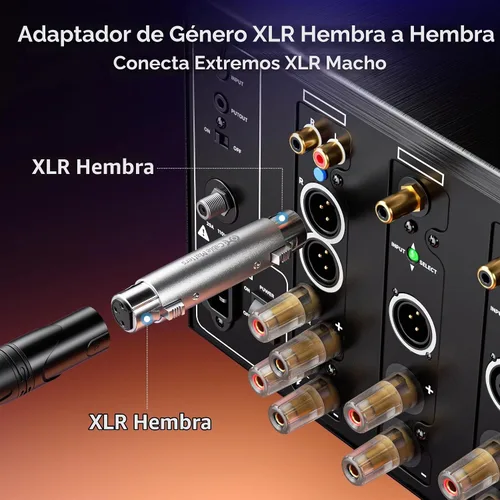 Vista 2 de Cable Matters Paquete de 2 adaptadores de cambio de género XLR a XLR, hembra a hembra