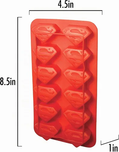 Vista 4 de ICUP Superman - Bandeja para cubitos de hielo, 8.5 x 4.5 x .9, color rojo