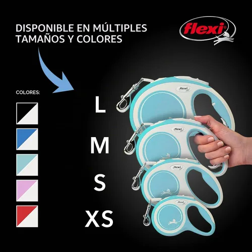 Vista 5 de FLEXI New Comfort - Correa retráctil para perro (cinta), ergonómica, duradera y sin enredos, correa para caminar para perros de hasta 132 libras, 16