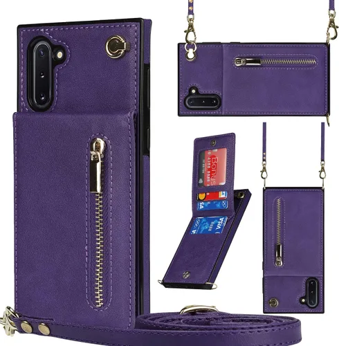 Vista 11 de Funda para teléfono Samsung Galaxy Note 9 con correa cruzada, tarjetero de cuero, ranuras de crédito, soporte magnético, accesorio para celular