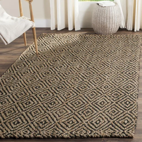 Vista 10 de Safavieh NF181A tapete de yute natural tejido a mano, de la colección de fibra natural (5 x 8 pies), Yute, Natural / Natural