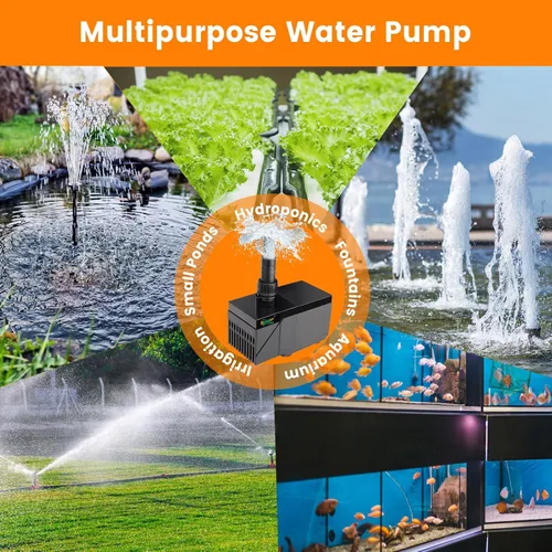 Vista 6 de hygger Bomba de agua para acuario de 530 GPH con controlador inteligente, cabezal de potencia ultra silencioso de 24 V CC, potente bomba de retorno