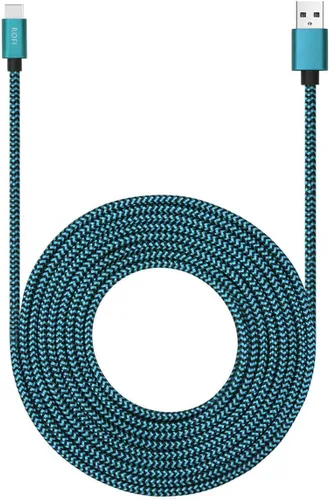Vista 8 de RoFI Cable USB tipo C de 15 pies con carga rápida de 3 A, cable de carga USB C trenzado de nailon ultra largo y extremadamente duradero para Galaxy