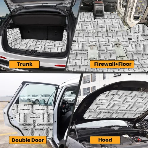 Vista 3 de Amortiguación de sonido para automóvil, 80 mil 10 pies cuadrados, material de muerte de sonido para automóviles Amortiguación de sonido automotriz