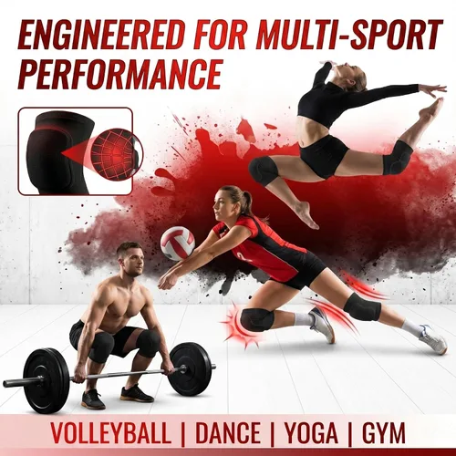 Vista 4 de Rodilleras de voleibol para mujeres, hombres, jóvenes y niños, rodillera para baloncesto, fútbol, baile, yoga, tenis, correr, ciclismo