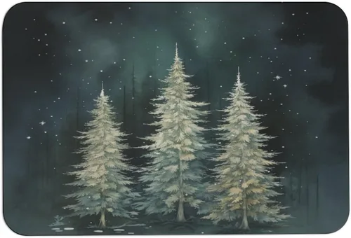 Vista 14 de Alfombra de baño de goma antideslizante de pino verde con copos de nieve, secado rápido, súper absorbente, ajuste fino debajo de la puerta, árboles