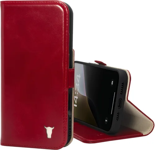 Vista 9 de TORRO Funda de cuero prémium compatible con iPhone 16 Pro Max de 6.9 pulgadas, funda de piel auténtica tipo cartera con función atril y ranuras