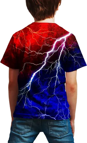 Vista 4 de YAJOOEY Camiseta de manga corta con estampado 3D para niños de 6 a 16 años