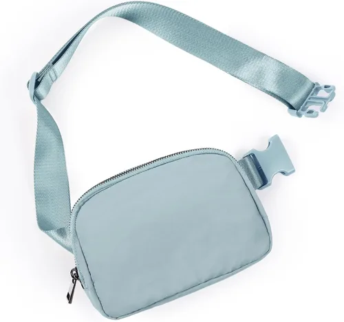 Vista 21 de ODODOS Minicangurera unisex con correa ajustable; pequeña bolsa de la cintura para entrenamiento, correr, viajes y senderismo, DESERT SAGE