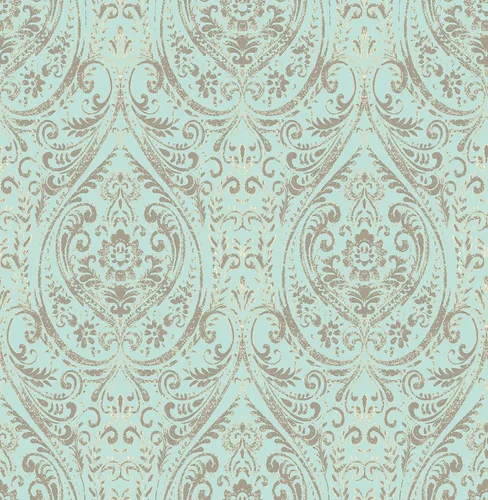 Vista 3 de NuWallpaper NU1689 - Papel pintado de damasco bohemio, color índigo Azul