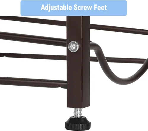 Vista 3 de HAITRAL - Soporte para jarra de agua, estante de exhibición para botellas de agua 4 Tiers Black Brown, Heavy Duty Steel, Water Jug Storage Rack