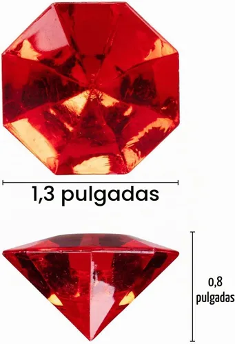 Vista 3 de Joyas, gemas de acrílico con forma de diamante, para búsqueda del tesoro (36 unidades)