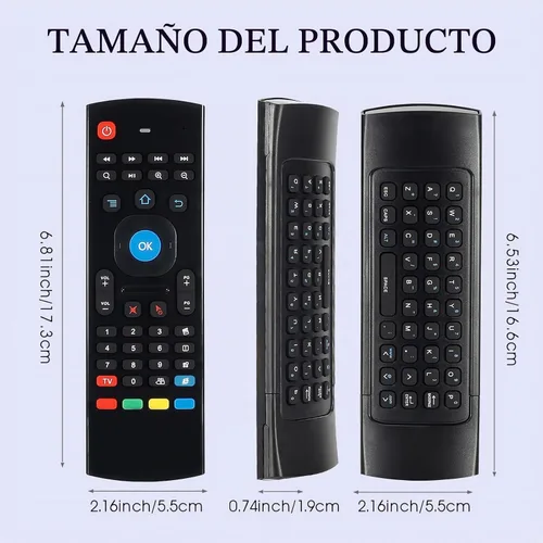 Vista 8 de Control remoto MX3 Air Mouse, 2.4G multifuncional mini teclado inalámbrico Air Mouse remoto para Android Smart TV Box, 3-Gyro y 3-Gsensor, proyector