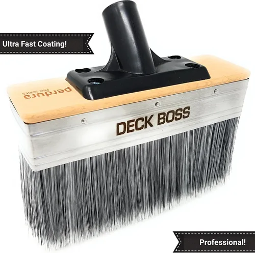 Vista 3 de Perdura Deck Boss - Aplicador de cepillo de manchas de 7 pulgadas - Cepillo de tinción de cubierta clasificado #1 - Funciona en madera, hormigón