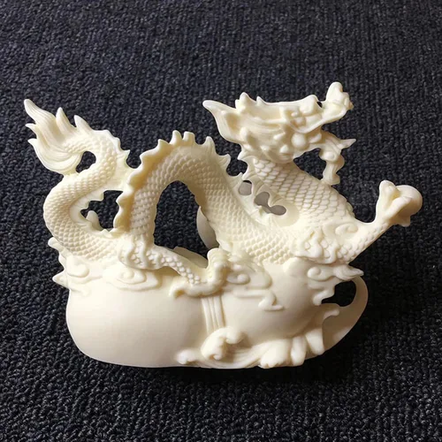 Vista 6 de Escultura de estatua de dragón blanco, dragón auspicioso del zodiaco chino, decoración de oficina en casa, regalo de negocios