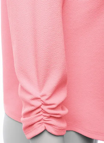 Vista 4 de FASHIONOLIC - Chaqueta de manga 34 recogida, blazer abierto para mujer (hecho en Estados Unidos)