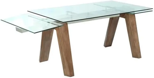 Vista 5 de MILAN Esmeralda - Juego de comedor de 5 piezas de chapa de nogal con sillas de madera blanca de 2 tonos
