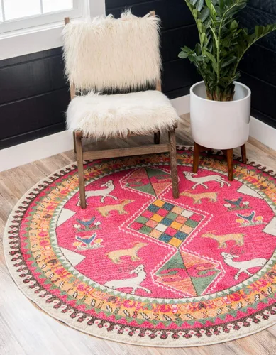Vista 13 de Unique Loom Sedona Collection Southwestern, borde, sobreteñida, animales, tribal, alfombra de área abstracta, 2 pies 2 pulgadas x 6 pies 7 pulgadas