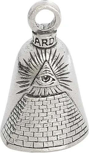Vista 12 de Campana de buena suerte contra el mal de ojo de Guardian Bell con llavero y bolsa de regalo de terciopelo negro Regalo de buena suerte de peltre