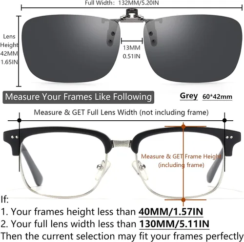 Vista 4 de CAXMAN Gafas de sol polarizadas con clip para hombres y mujeres, protección UV