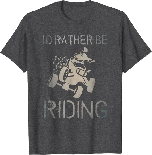 Vista 38 de Camiseta gráfica I'd Rather Be Riding ATV Quad Racing Rider de 4 ruedas, Negro