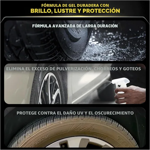 Vista 3 de Meguiar Endurance - Gel para neumáticos, el apósito de neumáticos protege y brilla los neumáticos de automóvil, botella de 16 onzas