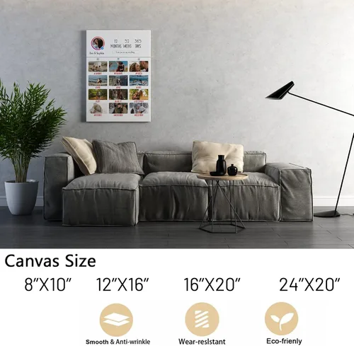 Vista 4 de Lienzo enmarcado de collage de 13 imágenes personalizado con tus fotos, lienzo de collage personalizado de múltiples fotos, regalo ideal para bodas